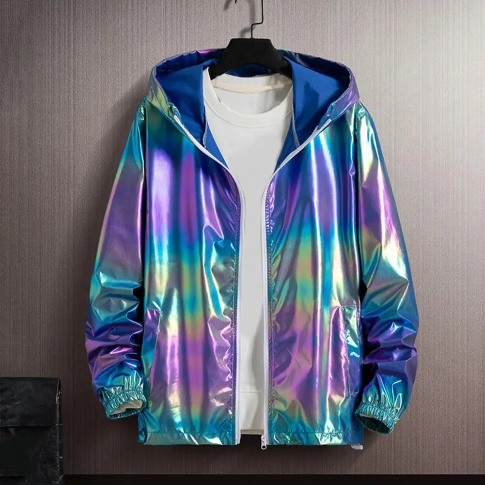 Sunscreen Jacket Spring Autumn Colorful Bright Face Sunscreen Clothes Thin Trendy Hooded Windbreaker Coat Jacket Street Clothing