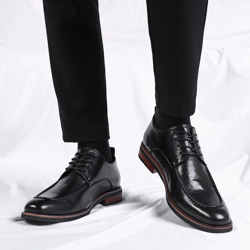 Italian Design Men's Oxford Business Shoes Formal Casual Leather Laces Lace-Up Anti-slip Flat Designer Shoes Comfy Walking Shoes
