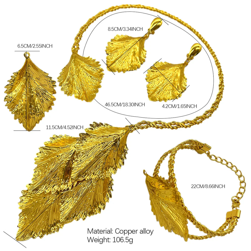 Elegant Dubai 24K Gold Plated Necklace Earrings Fashion New Design Trendy Jewelry Sets for Women Party Gift Wedding Accessories
