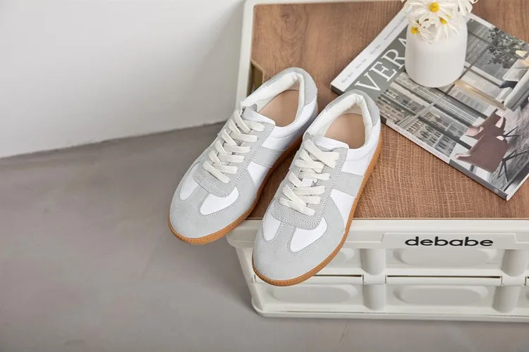 Women's Sneakers 2026 New Genuine Leather Ladies Moral Training Shoes Casual Spring Flat Shoes Women