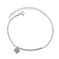 1CT Solitaire Moissanite Bracelets for Women D Color Simulated Diamond Bangles S925 Sterling Silver Jewelry Wedding Gift