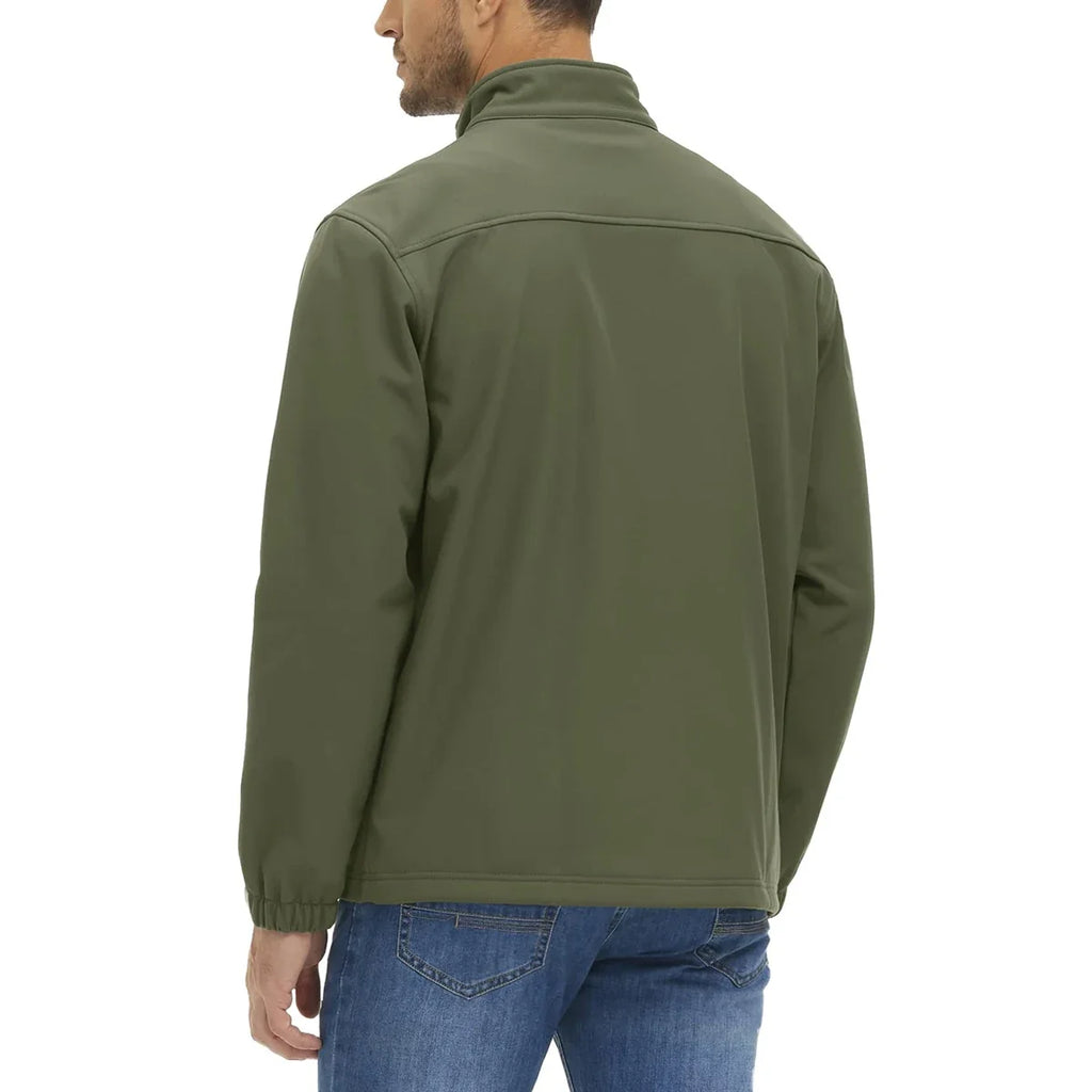 Men's Waterproof Outdoor Hiking Jacket Full Zip Windproof Fleece Lining Warm Fall Winter Work Casual Jackets