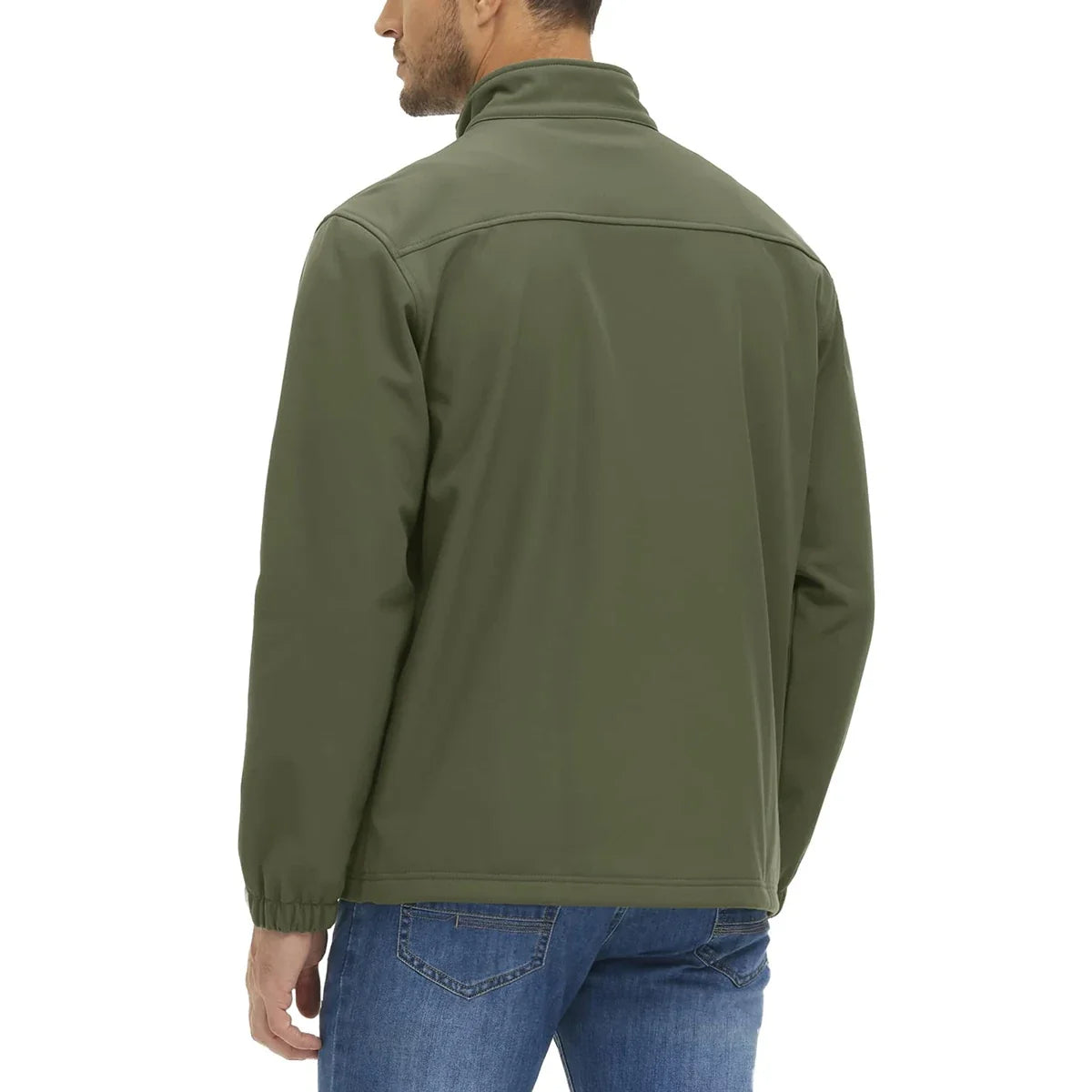 Men's Waterproof Outdoor Hiking Jacket Full Zip Windproof Fleece Lining Warm Fall Winter Work Casual Jackets