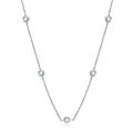 925 Sterling Silver Necklaces Round Cut 2.5mm/4mm Bezel Moissanite Choker Necklace for Women Multilayer Neck Jewelry