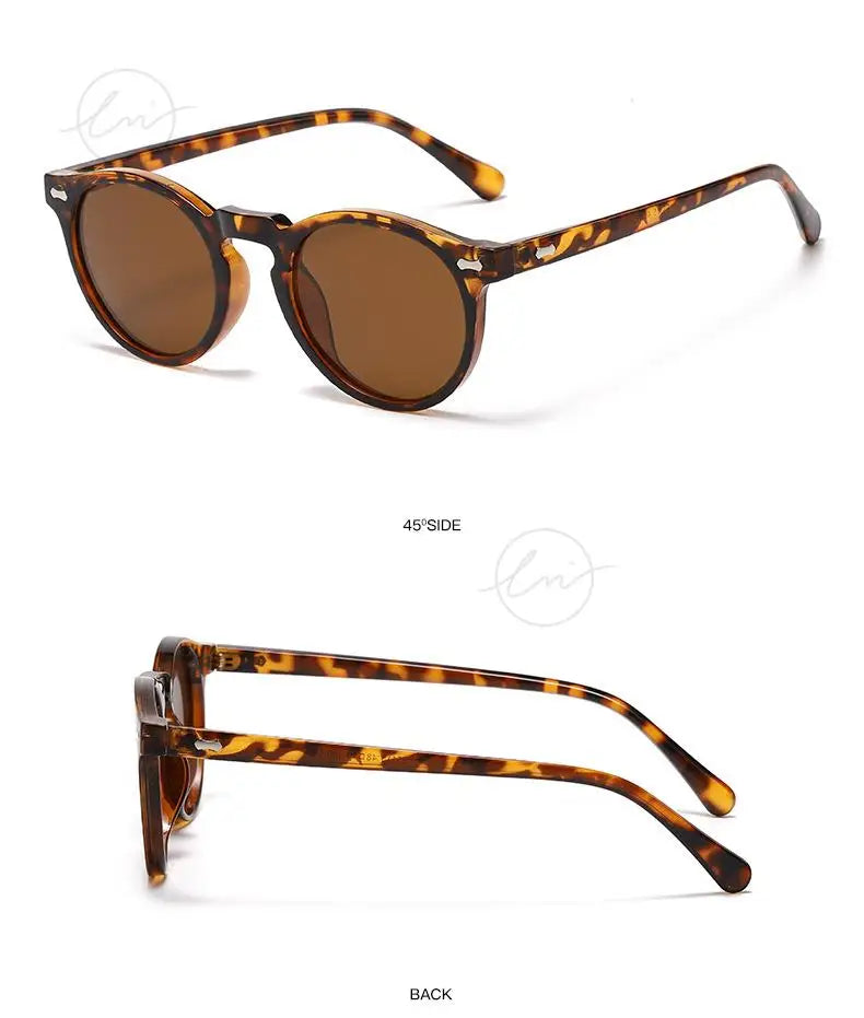 Retro Round Polarized Sunglasses Women Men Classic Leopard Frame Driving Shades Vintage Sun Glasses Unisex UV400 Gafas De Sol