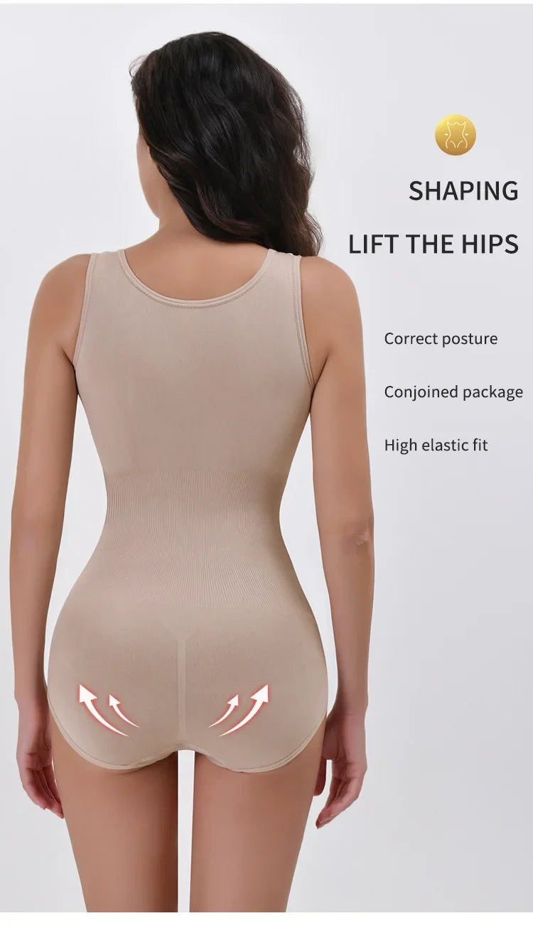 2025 New Bodysuit Shapewear with Zipper Belt Women Tummy Control Fajas Body Shaper Waist Trainer Slimming Cincher Corset Tops
