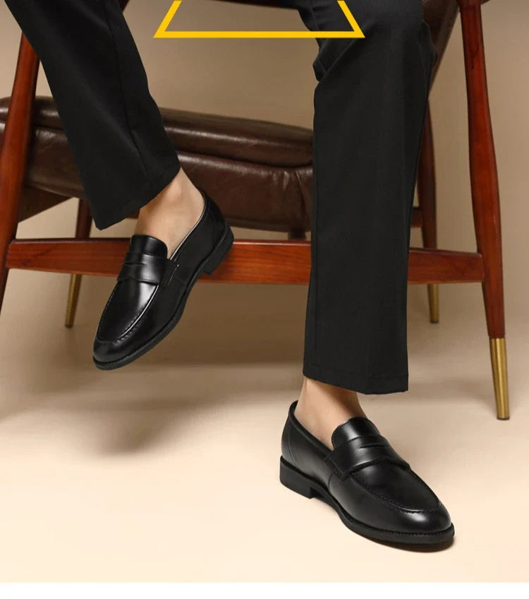 Men's Plus Size Genuine Leather Loafers Slip-on Formal Business Casual Dress Shoes for Man Spring Autumn New Wedding Shoes Male