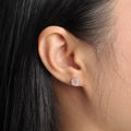 Potiy Rose Cut Octagon Morganite Pink Stud Earrings, 1.5ct Cubic Zirconia 925 Sterling Silver Earrings for Women Mother Day