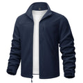Stand Collar Fleece Jackets Mens Thermal Warm Full Zip Work Jacket Outdoor Trekking Hiking Jackets Windbreaker