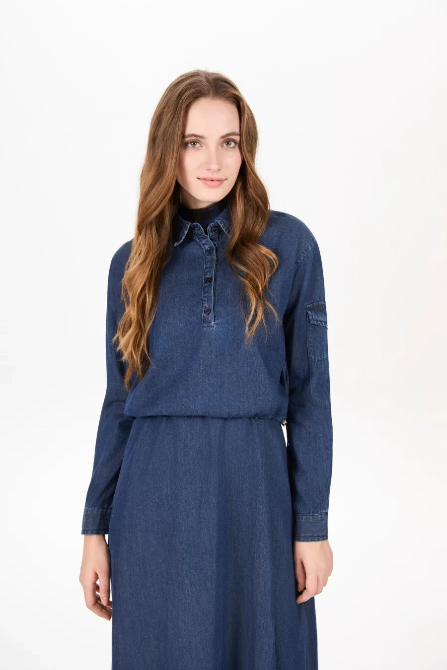 AW25 Denim set loose Shirt + slip dress Aline adjustable dress
