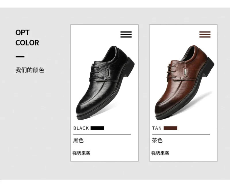Brown Leather Dress Shoes British Style Lace Up Formal Business Footwear Groom Wedding Shoes Low Top Comfortable Office Shoes