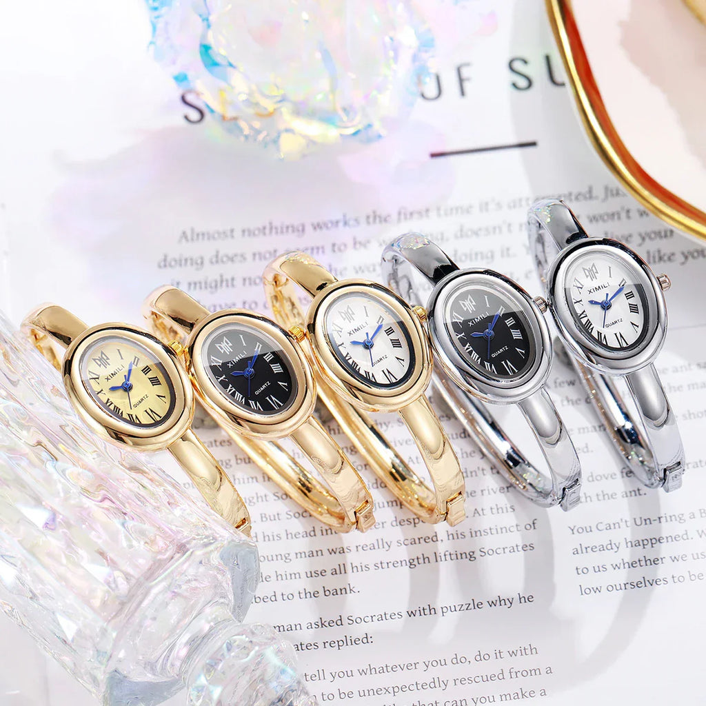 Elegant Oval Roma Dial Women Quartz Watch Fashion Bracelet Strap Ladies Wristwatch Reloj Mujer Girls Clock Gift