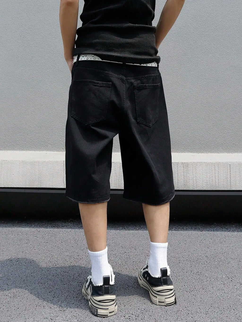Men Summer Baggy Stretchy Denim Shorts Jeans For Men Streetwear Ripped Knee length Baggy Comfort Cargo Casual Shorts Pants Jean