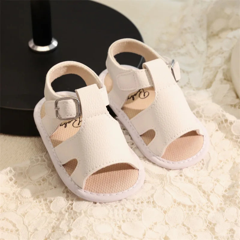 2025 New Toddler First Walker Baby Crib Newborn Baby Summer Sandals Infant Boy Girl Shoes Rubber Soft Sole Non-Slip