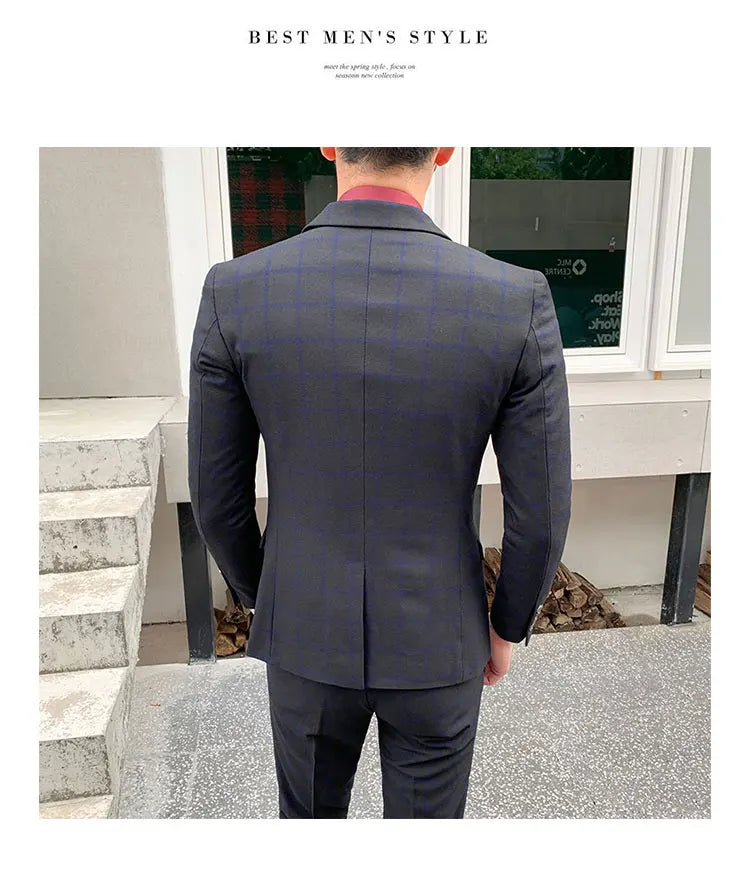 High-Quality Large Size Men's Wedding Suit 5XL S-Fourth Quarter 2024 Fashion Handsome Two-Piece Acetate Set (Suit + Trousers)