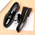 Black Social Shoe for Men Casual Business Patent Leather Bright Upper Dress Shoes Man New Low Price 39 Suit Cheap Liquidation