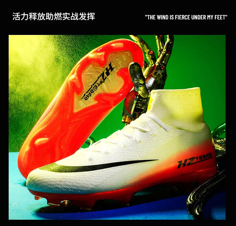 New Men Soccer Shoes Breathable Cleats Adult Outdoor Sport Football Boots Training Boys Long Spikes Non Slip Match Comfortable