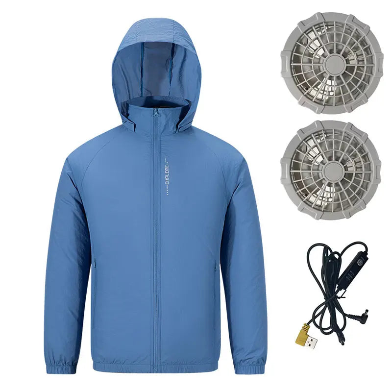 Portable Air Conditioner Jacket USB Fan Cooling Coat Outdoor Work Construction Fishing Hunting Lightweight Sun protection Jacket