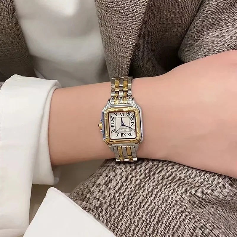 2026 Fashion Women Watch Calendar Stainless Steel Luxury Ladies Quartz Watches Business Female Clock (Without Box）