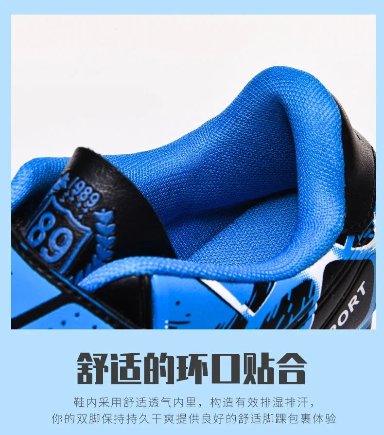 Kids Soccer Shoes Outdoor Non-Slip Football Sports Shoes Boy Training Shoes Child HOOK&LOOP Lightweight Children's Soccer Cleats