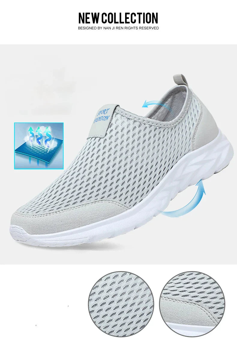 Men's Sneakers Breathable Mesh Men Casual Shoes Outdoor Non-Slip Big Size Loafers Walking Lightweight Male Tennis shoes
