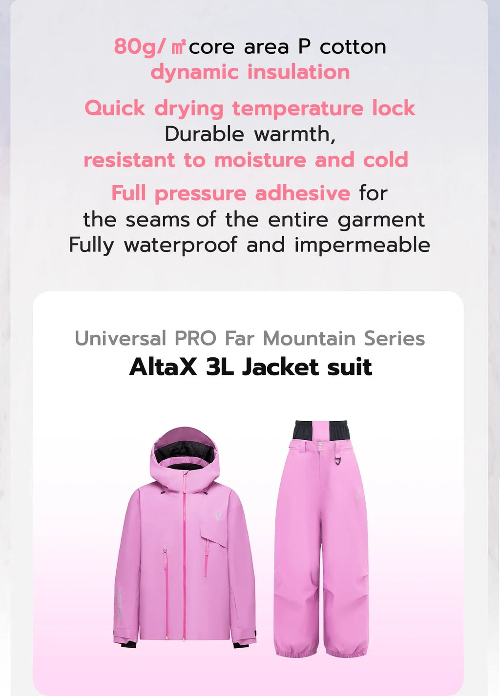 Men Women 3L Cotton Ski Jacket Ski Pants Winter Warm Windproof Waterproof Outdoor Sports Snowboard Ski Coat Trousers