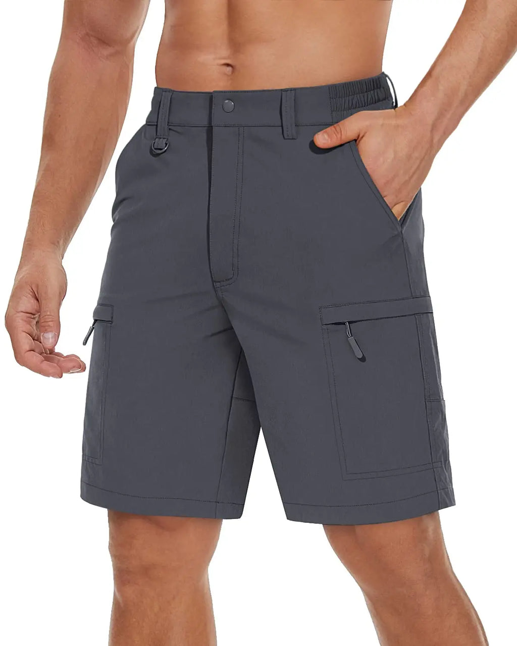 Waterproof Cargo Shorts Men's Summer Quick Dry Hiking Shorts Outdoor Multi-pockets Camping Training Work Shorts Man