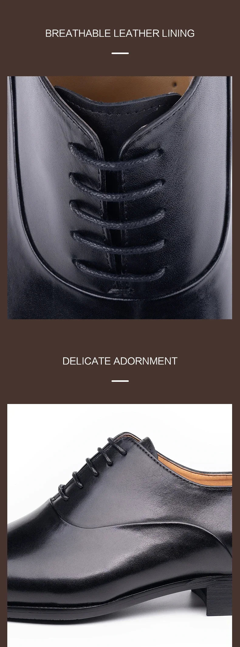 High Quality Handmade Mens Oxford Leather Shoes Inner Suture Genuine Leather Men Dress Shoes Business Formal Leather Shoes