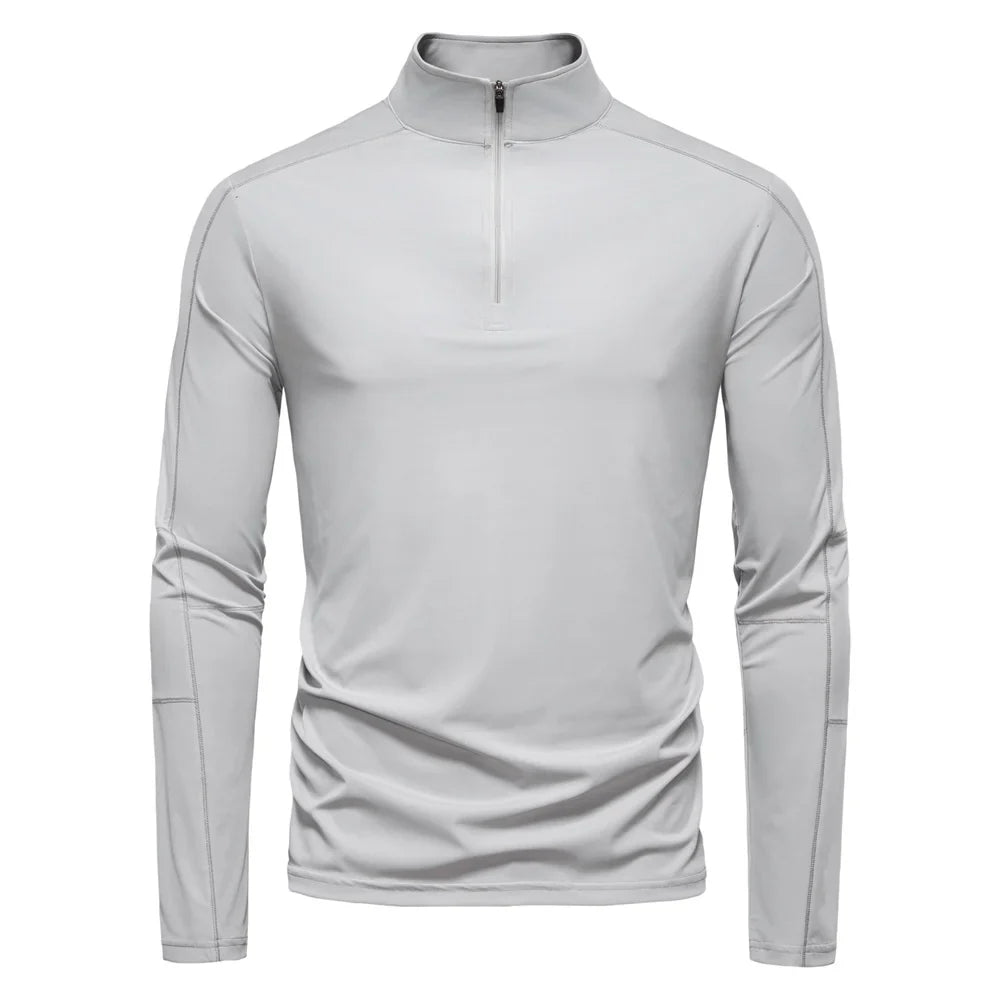 AIOPESON 2025 Men's Spring Lightweight Breathable UV Protection Sun Shirt for Outdoor Activities Male T Shirt