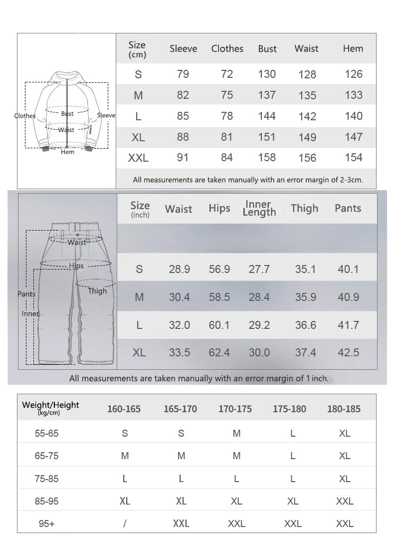Gsou Snow 2025 Solid Color Professional Snowboard Suit Windproof Waterproof Breathable Unisex Ski Jacket And Pants for Men Women