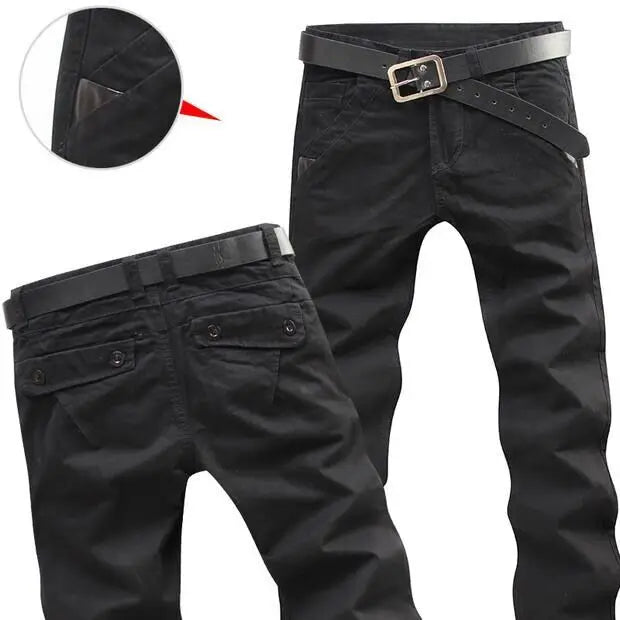 Spring and Summer Men's Casual Thin Labor Cargo Work Wear Army Slim Straight Overalls Cotton Long Pants Large Size Trousers