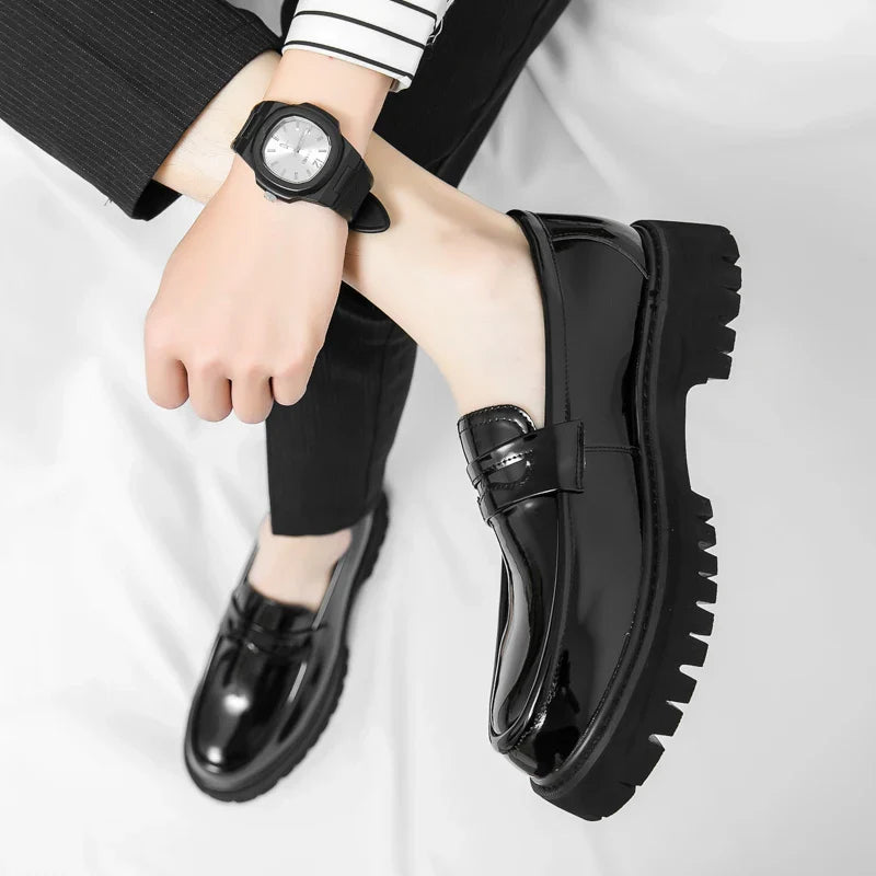 New Men's Luxury Leather Shoes Genuine Leather Dress Shoes Fashion Loafers Slip-on Comfy Casual Business Shoes Fomal Mocassins