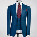 Men Suit 3 Pieses White Solid With Lapel And Pocket For Wedding Birthday Business Party Office Work Jacket Vest With Pants