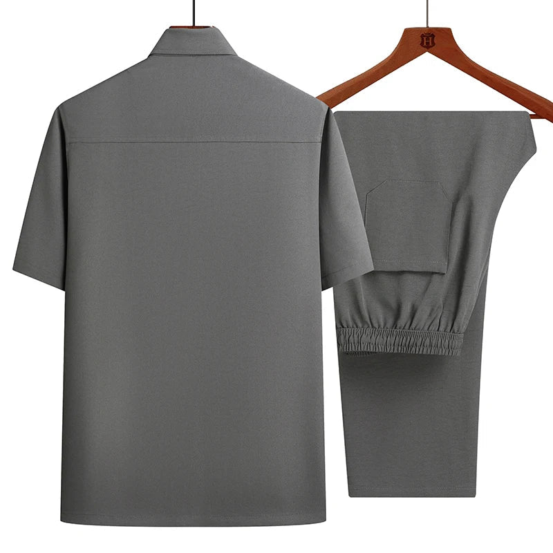 Shirts + Pants 2025 summer new style Sportswear Men's Casual Sets Male Fashion Chinese style shirts and trousers M-4XL