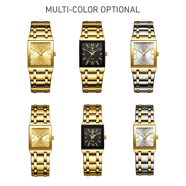 Luxury Golden Quartz Wristwatches For Female Girl Male Fashion 30m Waterproof Women Ladies Mens Watches Relogio Feminino