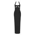 VC Black Halter Elegant Dress For Women 2025 New Summer Evening Party Celebrity Bodycon Long Dress Red Brown Prom Vestido