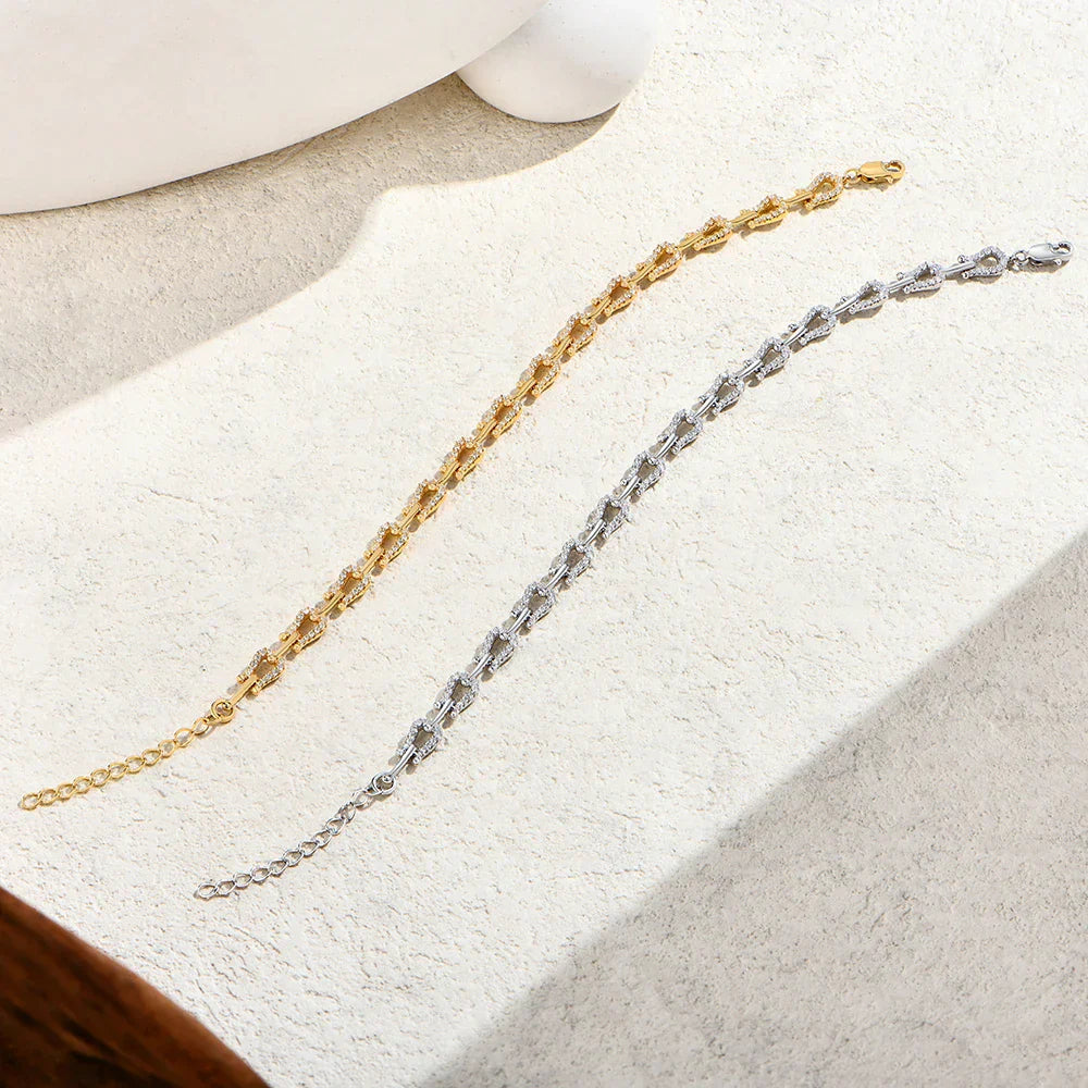 New Original Moissanite Women’s Bracelets 925 Sterling Silver Adjustable Horseshoe Bracelet NewYear Gift Party Jewelry
