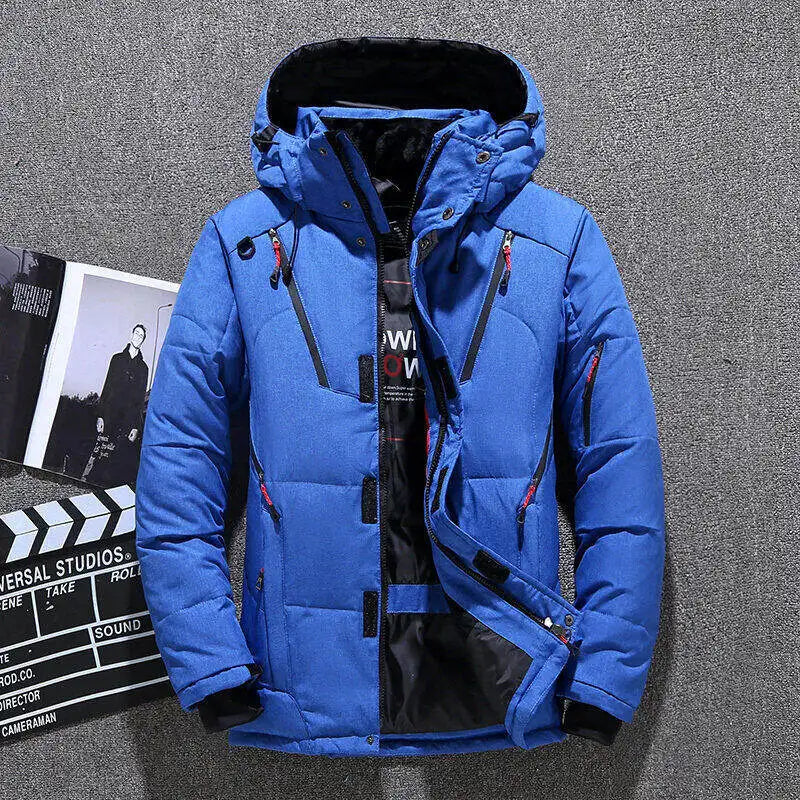 '-20 Degree Down Jacket Male Winter Parkas Men White Duck Down Jacket Hooded Outdoor Thick Warm Padded Snow Coat Oversize M-4XL
