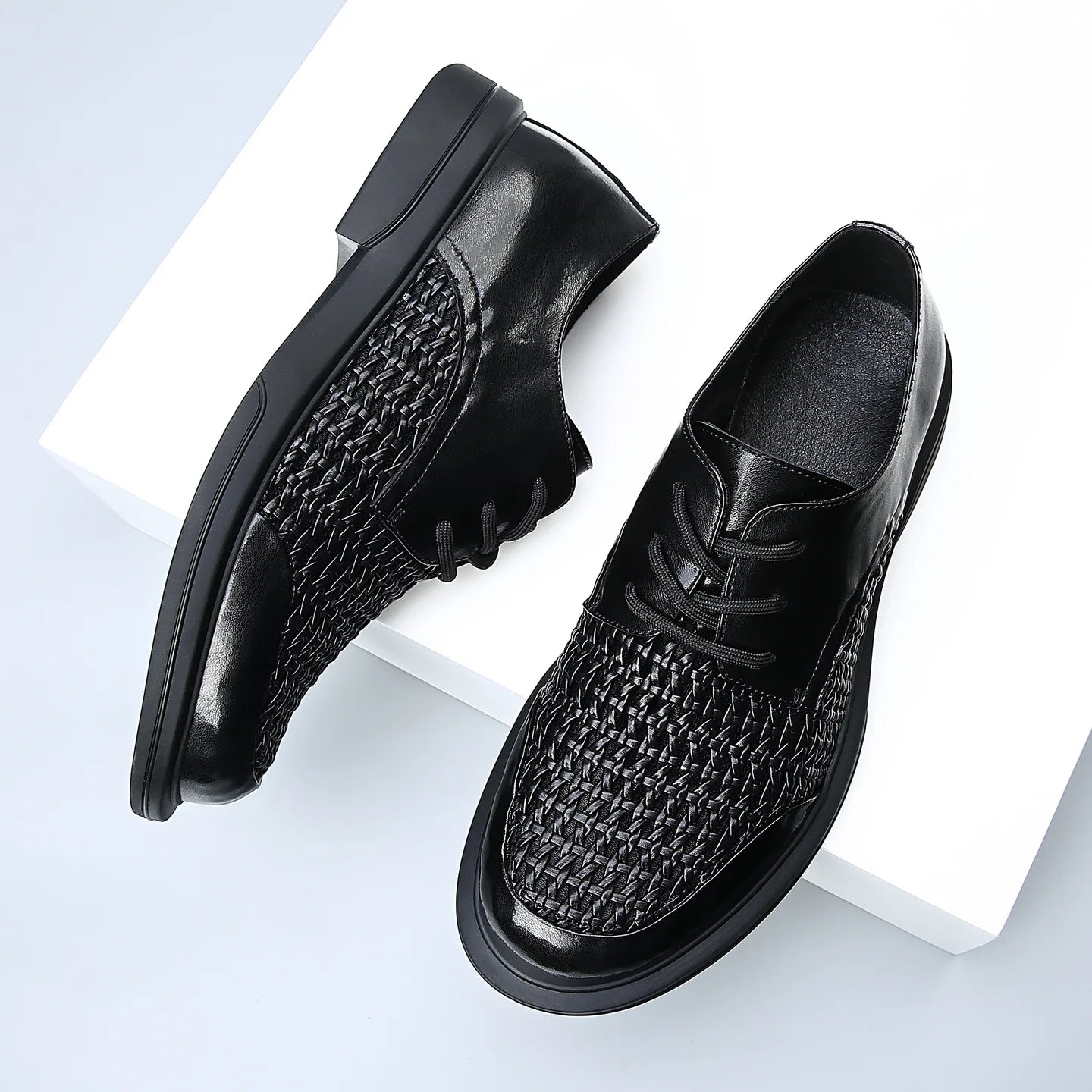 Summer Hallow Breathable Elegant Shoes Man Black Fashion Business Casual Shoe Male Lace Designer Leather Shoes for Men
