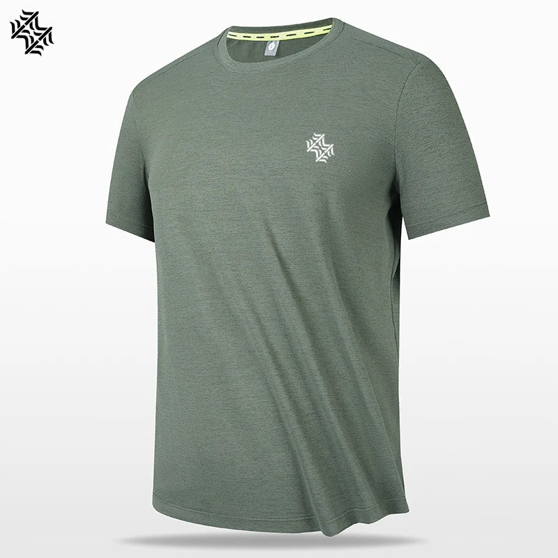 High Quality Men's Outdoor Hiking Running Weight Loss Fitness Sports Quick Drying T-Shirt Ice Silk Breathable Sweatshirt