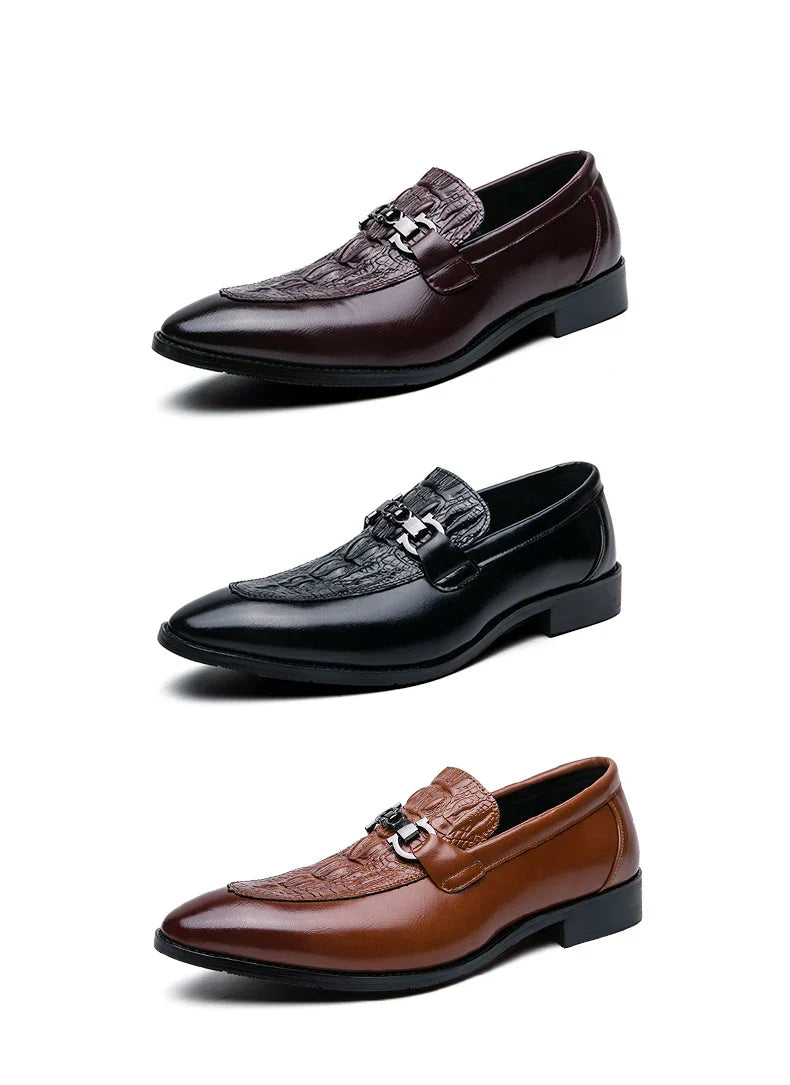 New Dress Leather Lofers Men Classic Casual Business Shoes For Men Social Party Leather Shoes Slip On Wedding Office Shoes Male