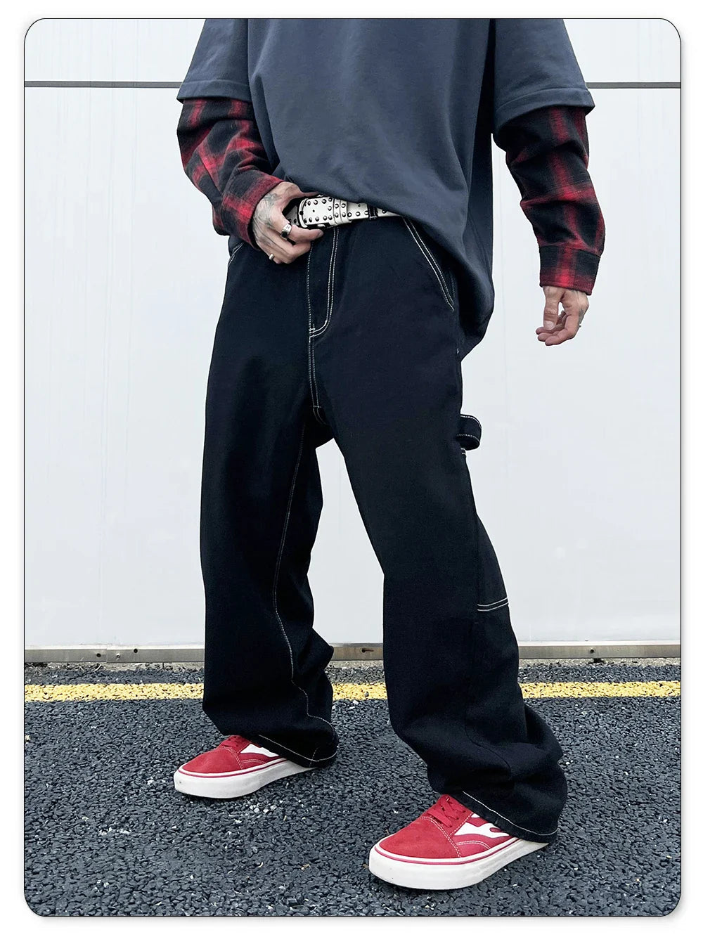 Retro Black Fashion Work Jeans Men Casual Straight-Leg Classic Work Denim Trousers Korean Brand Pant Men's Summer Pants