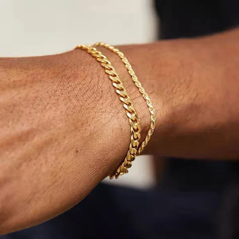 New Water Ripple Rock Hip-hop Bracelets for Men Twisted Chain 100% Real S925 Silver Fine Jewerly Party Wedding Gifts