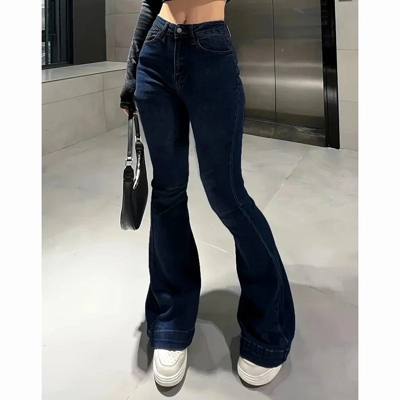 High Waist Flared Jeans Girls Stretchy Bootcut Denim Pants