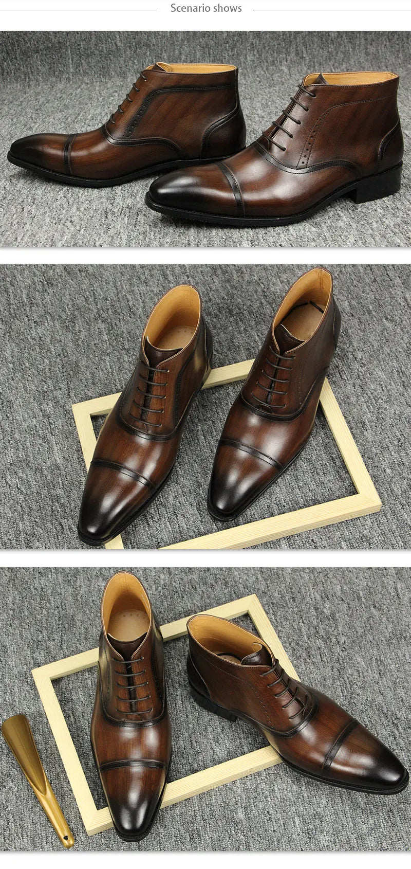 Luxury Men Genuine Leather Ankle Boots Fashion Casual Zapatos De Hombre Suit Work Safety Pointed Toe Cool Trendy Boot Customized