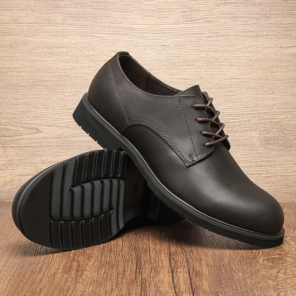 Genuine Leather Men Derby Shoes Thick Sole Men Casual shoes Men Leather Shoes