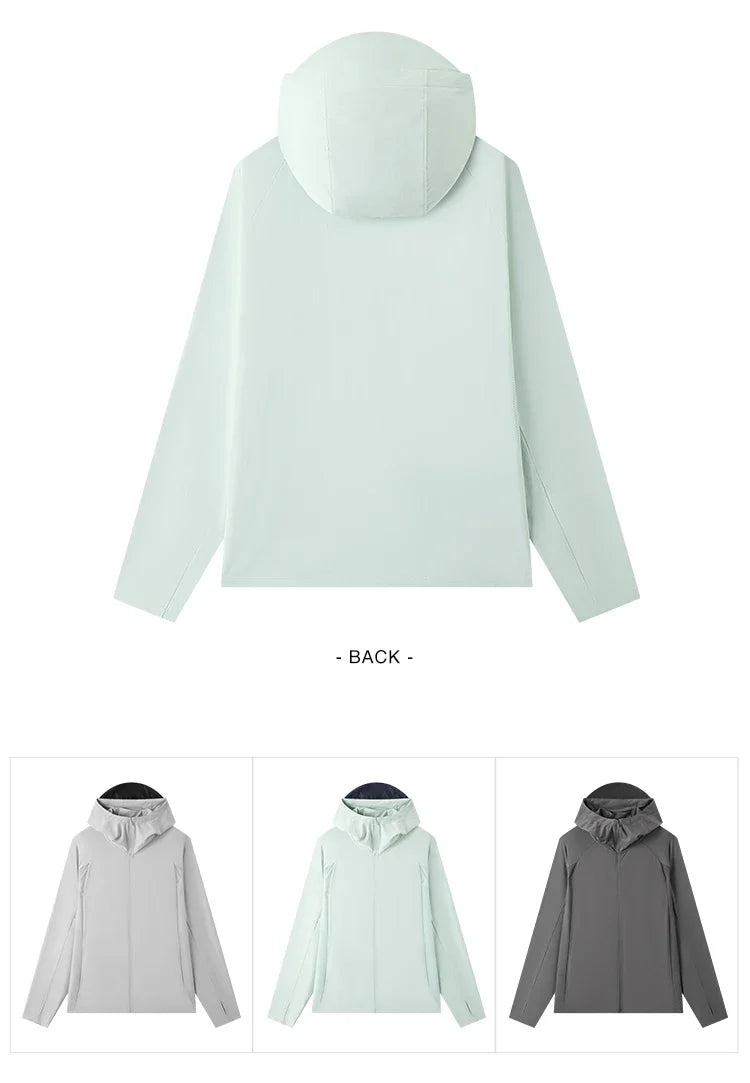 Men Jacket UV Protection Cool Feeling Breathable Knit Elastic Hooded 2026 Summer Comfortable Outdoor Fashion Top