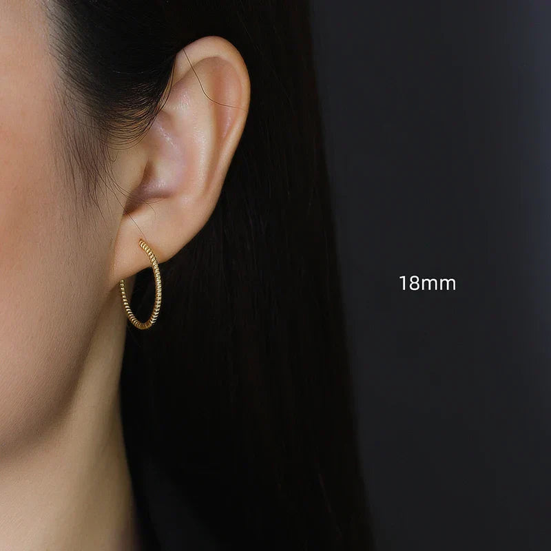 925 Sterling Silver Fashion Piercing Charm Twist Huggies Hoop Earrings for Women Rock Gothic Unisex Jewelry Ear Buckles