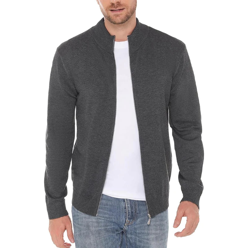 Animal Game Men's Zipper SweatCoats Casual Cardigan Sweaters Stand Cold Blouse Knitwear Winter Outdoor Jumper Warm Streetwear