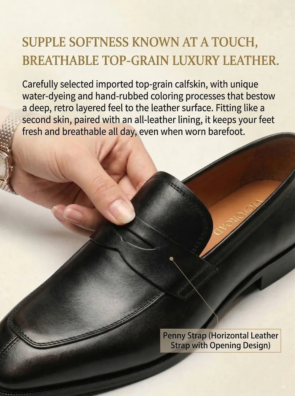 Men Loafer Casual Shoes Calf Leather Waterproofing Materials Formal Dress Shoes Oxfords for Men